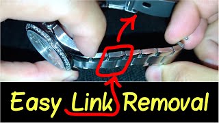 ✅How to Take a Link Out of a Watch  ⛓ Resize Watch Band Citizen Guess Fossil Cartier etc [upl. by Ihtac18]