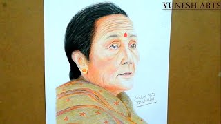 Drawing Anuradha Koirala CNN Hero 2010  अनुराधा कोइराला को Sketch [upl. by Artair]