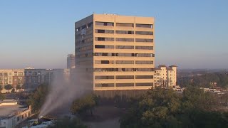 Implosion fails to completely demolish Dallas building [upl. by Animehliw115]