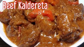 Beef Kaldereta  Spicy Caldereta   Filipino Beef Stew in tomatoes [upl. by Pickard]