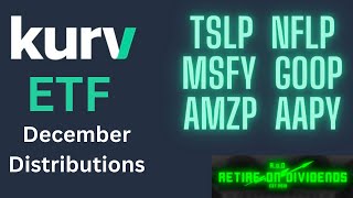 KURV Covered Call ETF December 2023 Distributions  TSLP NFLP MSFY GOOP AMZP amp AAPY [upl. by Joselow]