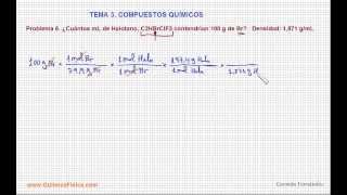 Problema 6 Compuestos químicos ¿Cuántos mL de halotano contendrían 100 g de Br [upl. by Selfridge]