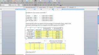 Receivables Example Allowance Method amp Bad Debt Expense [upl. by Oralia319]