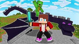 Mikey and JJ Adopted Dragons In Minecraft  Maizen [upl. by Ahsatel]