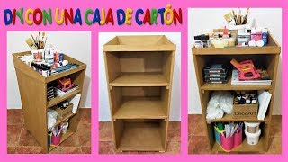 COMO HACER UNA ESTANTERIA DE CARTÓN  MANUALIDAD HECHA CON UNA CAJA DE CARTÓN DIY [upl. by Sabah529]