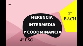 HERENCIA INTERMEDIA Y CODOMINANCIA 4 ESO [upl. by Laurance]