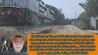 Frei Gilvander “Trem da Vale SA lotado de minério trem da morte Veias abertas de MG arrasadaquot [upl. by Gawain]