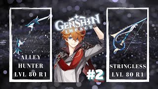 Genshin Impact  Bow Comparison for Childe Elm Burst and Normal Attack Alley Hunter vs Stringless [upl. by Regnig36]