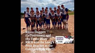 Raina Doggett LeTourneau and 18u Texas Glory RWB win the Long’s Peak Bracket at the Colorado Spar… [upl. by Gabrila]