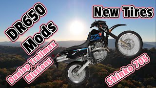 Dr650 mods and Dunlop trailmax mission Shinko 705 tire review [upl. by Nylknarf]