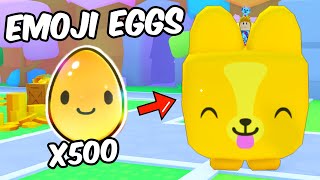 Opening 500 EXCLUSIVE EMOJI EGGS To Hatch TITANIC EMOJI CORGI in Pet Simulator 99 [upl. by Neeloj]