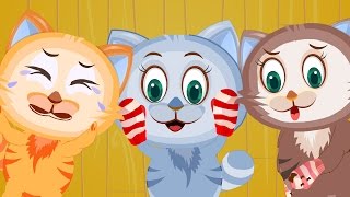 Three Little Kittens 😸😸😸  3 Little Kittens Lost Their Mittens Nursery Rhyme with Lyrics 😸😸😸 [upl. by Ahsirtap]