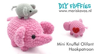 Mini Olifant knuffel Amigurumi haken voor beginners [upl. by Nada486]