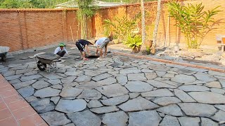 garden stone paving techniques natural stone [upl. by Haggar526]