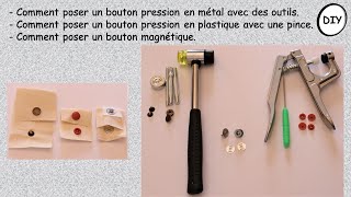 Comment mettre un bouton pression en plastique métal avec les outils et magnétique DIY Anna couture [upl. by Leasa]