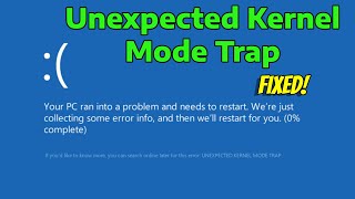 How To Fix Unexpected Kernel Mode Trap Blue Screen Error Code 0x0000007F Boot Fail Windows 11 [upl. by Gnal]