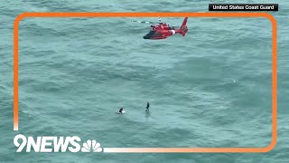 Coast Guard Saves Man Clinging to Cooler in Hurricane Milton [upl. by Anaidiriv]