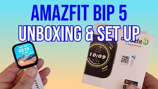 Unboxing The New Amazfit Bip 5 Smart Watch Set Up amp First Impressions [upl. by Elodia]