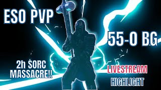 ESO PVP 550 BG 2H SORC MASSACRE FULL Livestream BG match [upl. by Quackenbush166]