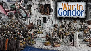 Battle of Osgiliath  Orcs Attack Gondor  Middle Earth Battle Report [upl. by Morry921]