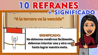 10 Ejemplos De Refranes CON SU SIGNIFICADO I Refranes  Significado [upl. by Lucy]