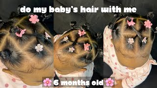 BABY HAIRSTYLE do my 6 month old’s hair with me 🌸💗 [upl. by Towland]