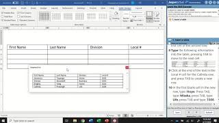 JasperActive Word 2019 Lesson 6 Inserting a Table [upl. by Aninotna]