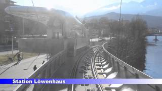 Fahrt mit der Standseilbahn von der Hungerburg nach InnsbruckCongress [upl. by Caves]