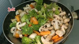 Sauteed vegetables recipe healthyfood veggies health broccoli mushroom carrot sauteedveggies [upl. by Norrad]