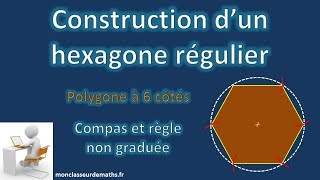 Hexagone régulier  construction détaillée [upl. by Meurer357]