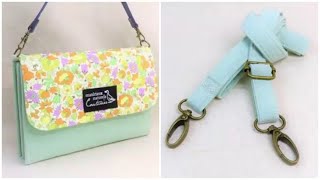 お財布バッグ作り方 how to make a bag ショルダーバッグ 手提げバッグ 蛇腹バッグ 通帳ケース おくすり手帳入れ ポーチ ケースなど マルチに使えます。 [upl. by Akener]