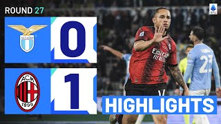 LAZIOMILAN 01  HIGHLIGHTS  THREE red cards as the Rossoneri edge Lazio  Serie A 202324 [upl. by Grazia]