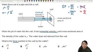 MJ22 P11 Q8 Jet of Water Force  MayJune 2022  Cambridge A Level 9702 Physics [upl. by Aviva]