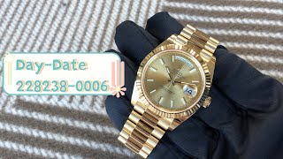 Unboxing Rolex Day Date Yellow Gold Champagne Dial Stick 2282380006 [upl. by Prudhoe290]