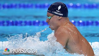 Leon Marchand concludes a DOUBLE GOLD day with 200m breaststroke win  Paris Olympics [upl. by Mortie]