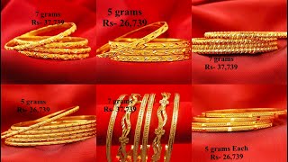 5 Grams gold bangle designs with price  Simple Gold Bangles Designs 2022 [upl. by Innep]