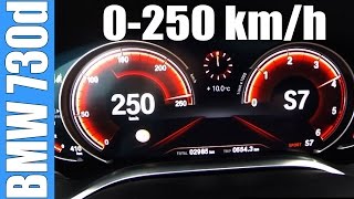 BMW 730d xDrive G11 NICE 0250 kmh Acceleration Test Autobahn Beschleunigung [upl. by Nnairrek]