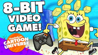 SpongeBob Escapes DoodleBob In 8Bit Video Game Adventure 🎮  Nickelodeon Cartoon Universe [upl. by Enilrahc420]