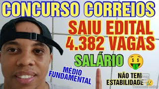 Concurso correios 2024 saiu edital com muitas vagas ensino fundamental médio jovem aprendiz correios [upl. by Hewitt]