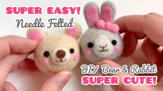 Easy DIY Needle Felting Bear amp Rabbit  Super Cute Craft Tutorial For Beginners [upl. by Adnahcir]