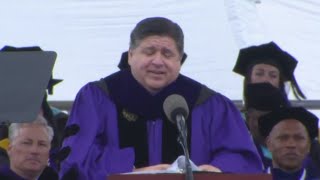 Gov Pritzker quotes The Office in Northwestern commencement speech [upl. by Aihsek776]