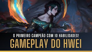 GAMEPLAY COMPLETO DO HWEI O NOVO CAMPEÃƒO DO LOL TODAS AS DEZ HABILIDADES EXPLICADAS [upl. by Mika]