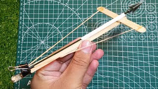 1 CREATION Toothpick crossbow How to make a crossbow with toothpicks [upl. by Odrahcir507]