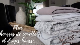 Comment Plier Housses De Couette Et DrapsHousses Pour Gagner De La Place [upl. by Laucsap]