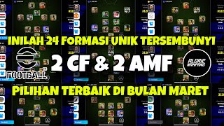 INILAH 24 FORMASI UNIK DEFAULT 2 CF 2 AMF  di eFootball 2024 Mobile  Formasi424  Formasi 4123 [upl. by Anirhtak]