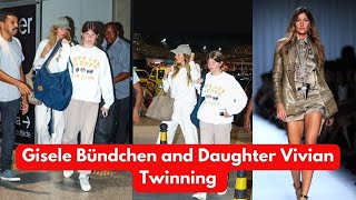 Gisele Bündchen and Daughter Vivian Twinning in Style and Stature at Rio Airport [upl. by Alethea366]