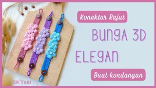 Konektor Masker Rajut Bunga 3D  Buat Kondangan  Crochet Tutorial  cepat dan mudah untuk pemula [upl. by Elijah]