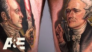 Epic Ink Josh and Chris Tattoo a Circus Performers Thighs Season 1 Episode 3  AampE [upl. by Airdnaz]