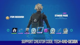 How to get Stinger Pack Back Bling in Fortnite  Battle Pass Rewards Page 2 [upl. by Ralyt994]