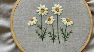 simple flower hand embroidery tutorial [upl. by Omiseno]